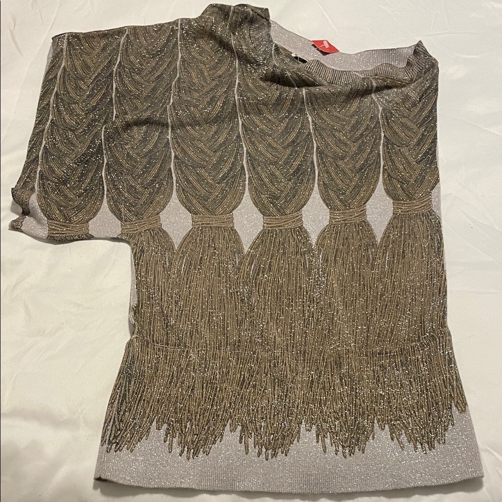 Elegant Brown and Gold Mini Dress